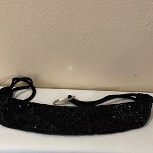 MiLOR Vintage Elegant Black Sequin Belt Women’s 1980s-s